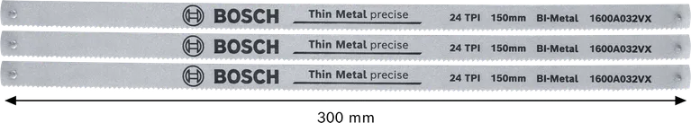 Lưỡi cưa Bosch 150 mm bằng kim loại kép, dùng cho kim loại mỏng, 24 răng/inch.